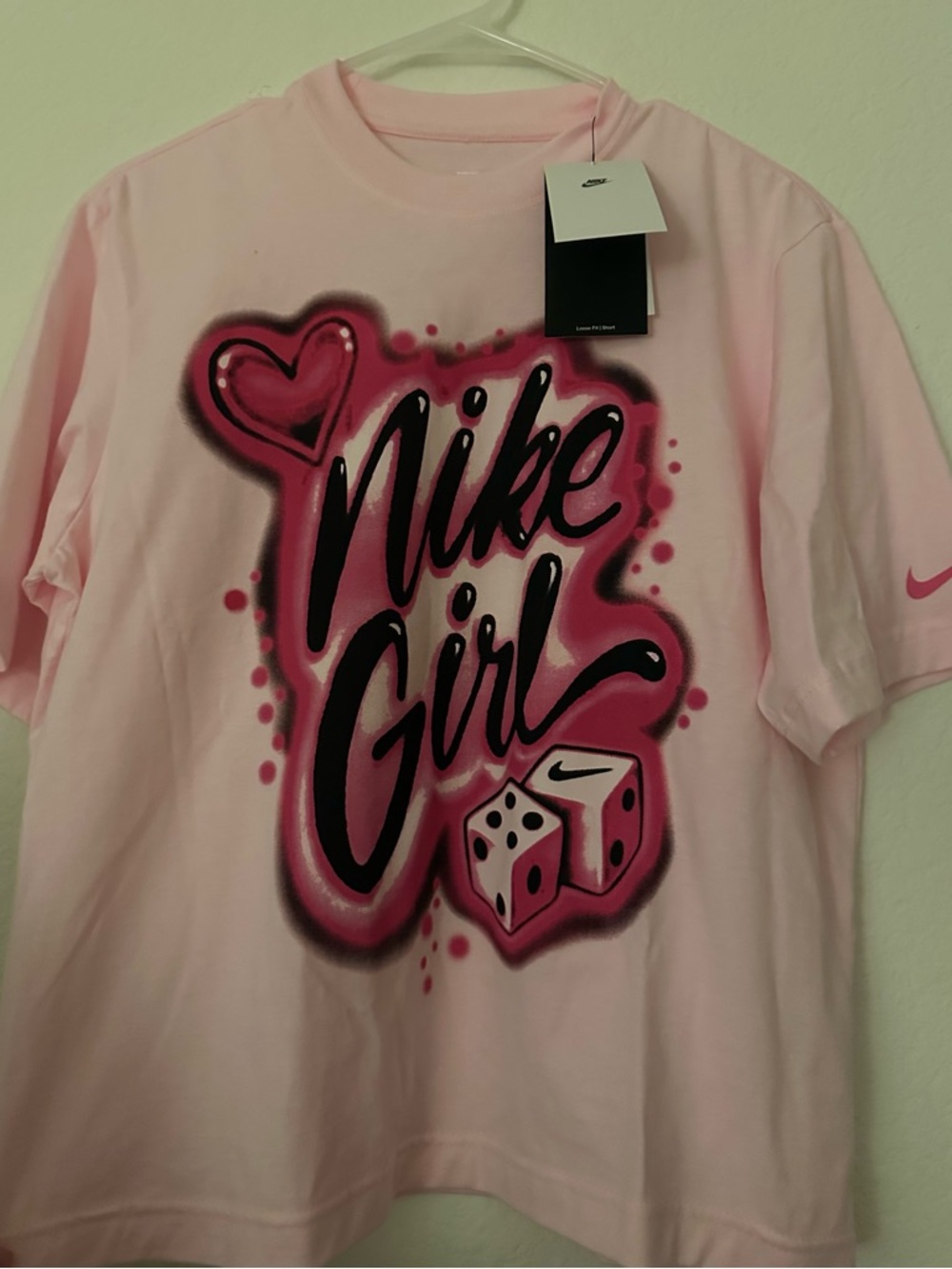 Nike Pink 'Nike Girl' Graphic Short Sleeve Tee - Picture 2 of 7